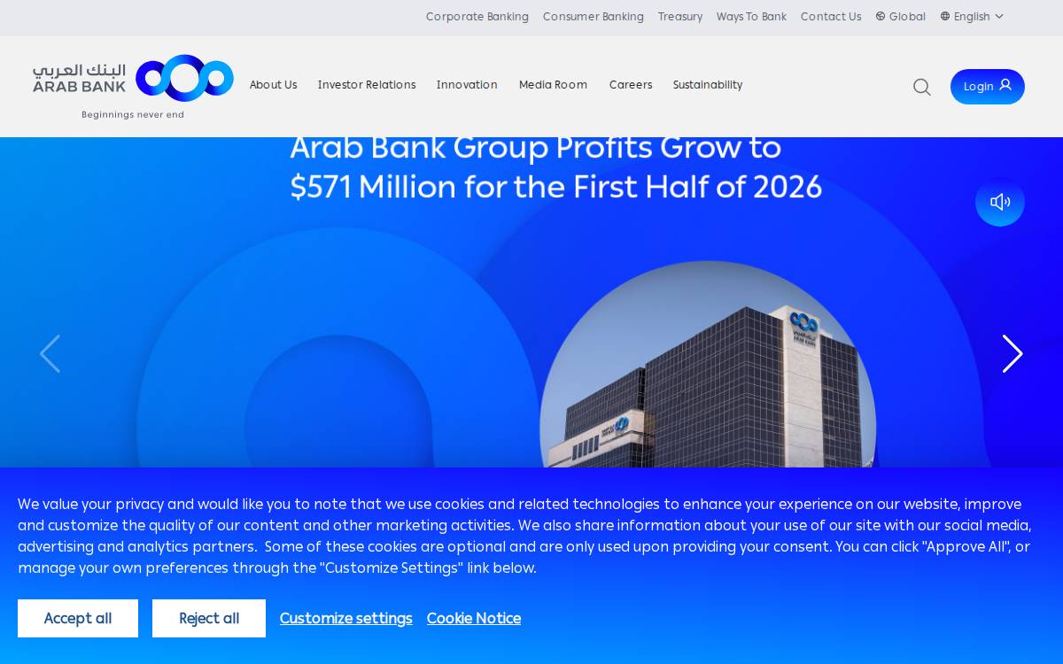 Arabbank website preview