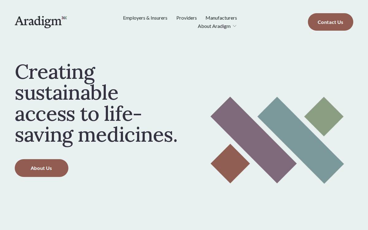 Aradigm website preview