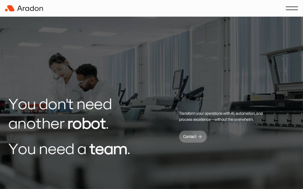 Aradon website preview