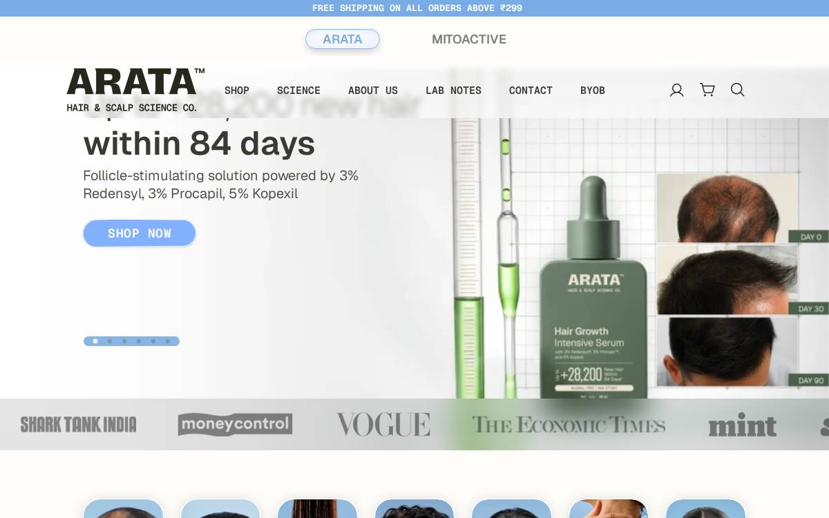 Arata website preview