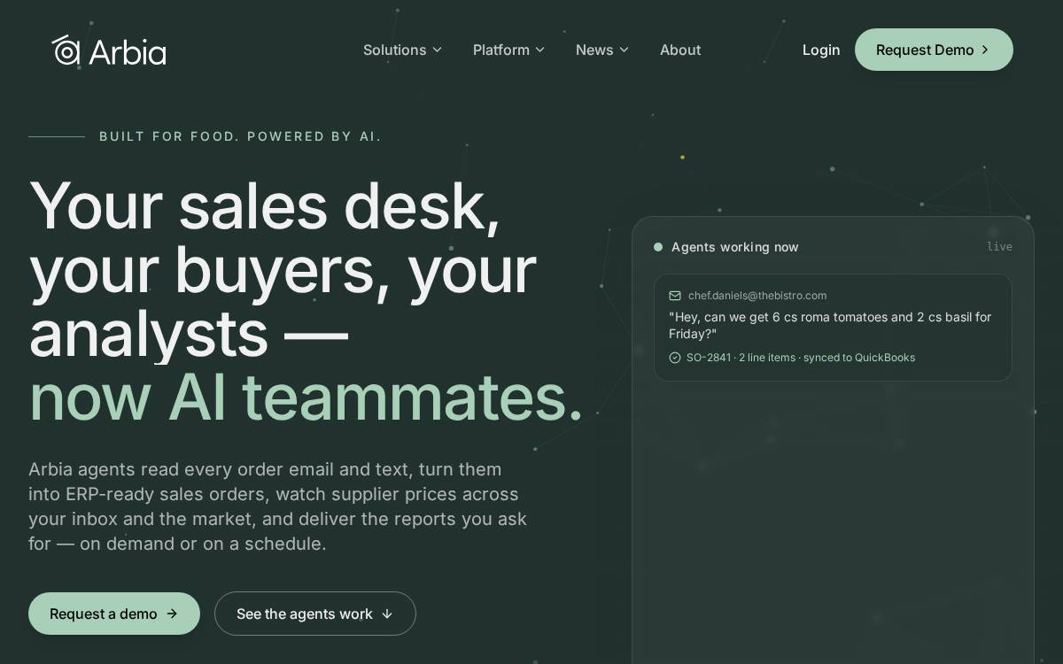 Arbia website preview