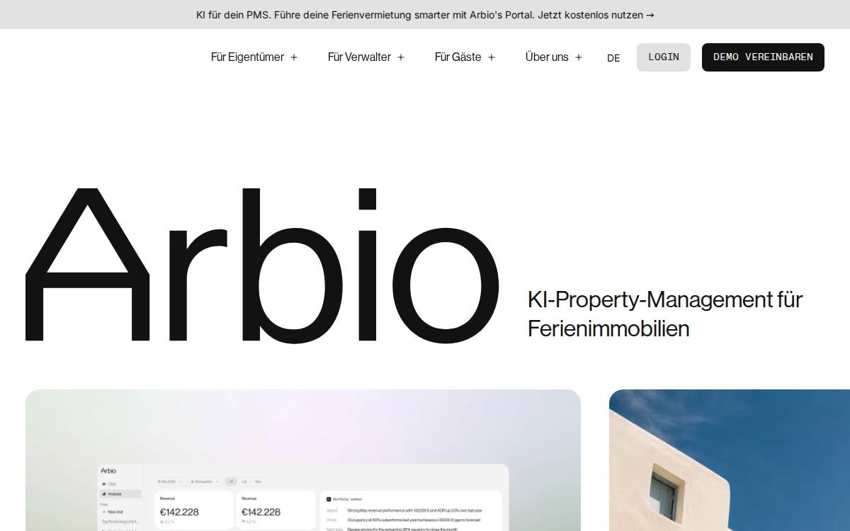 Arbio website preview