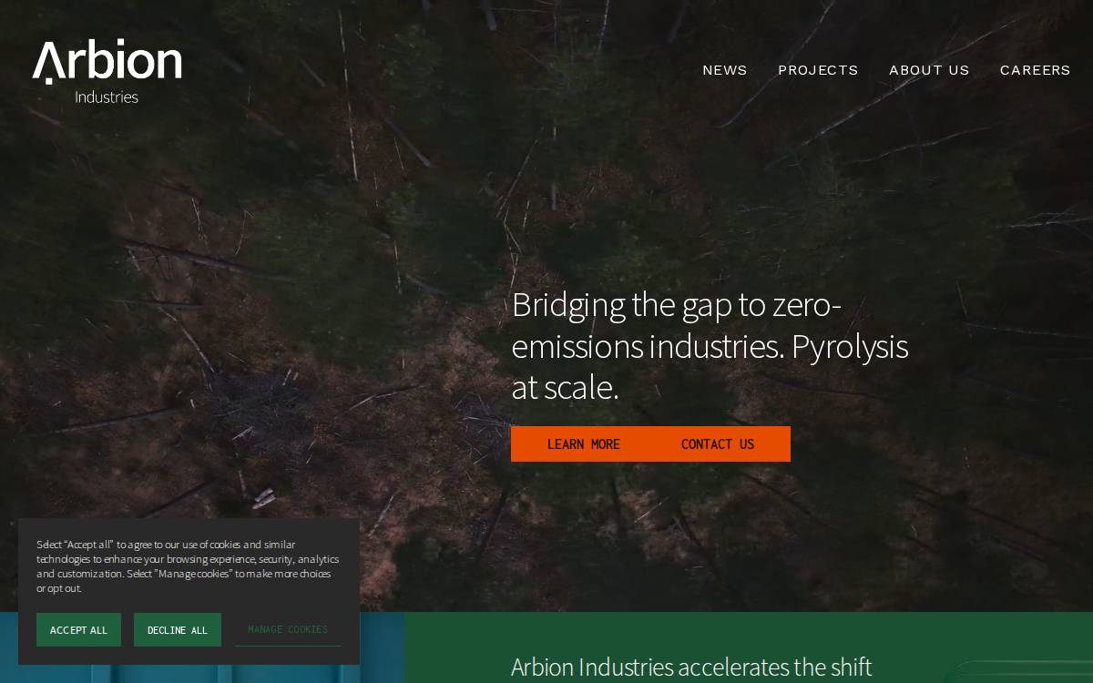 Arbion Industries website preview
