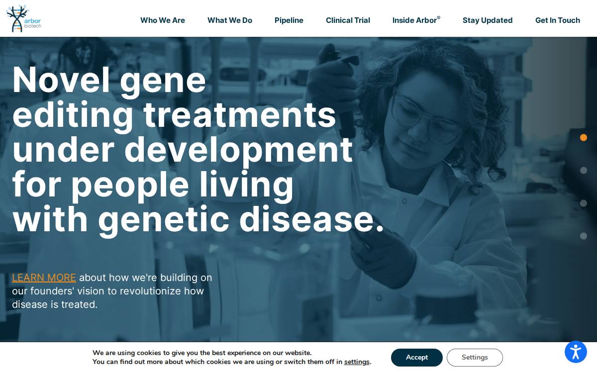 Arbor Biotechnologies website preview
