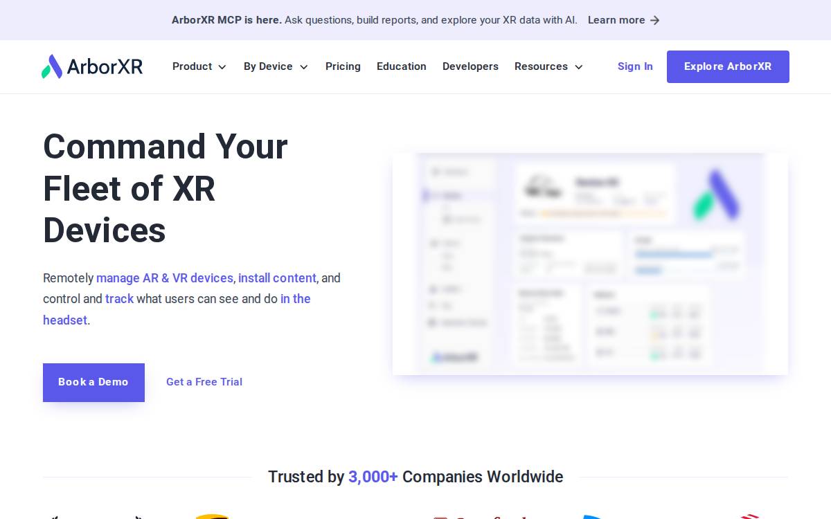 ArborXR website preview