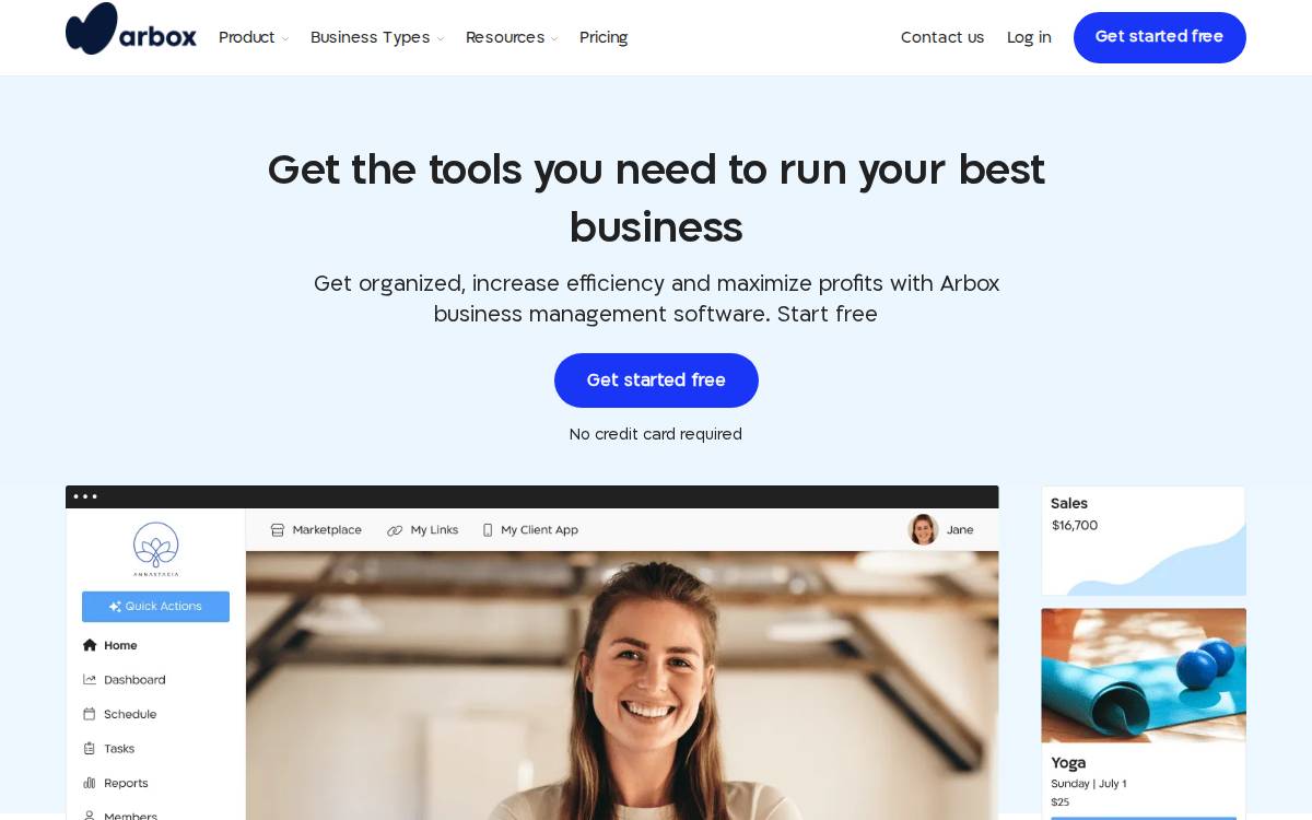 Arbox website preview