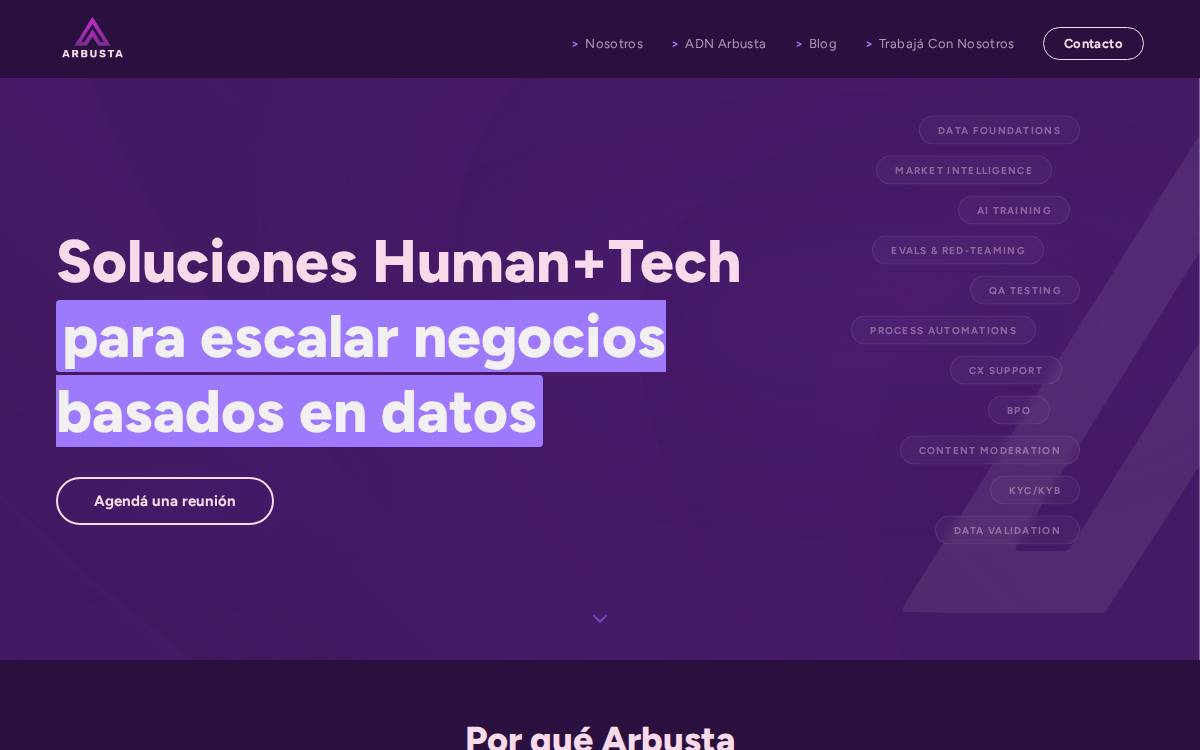 Arbusta website preview