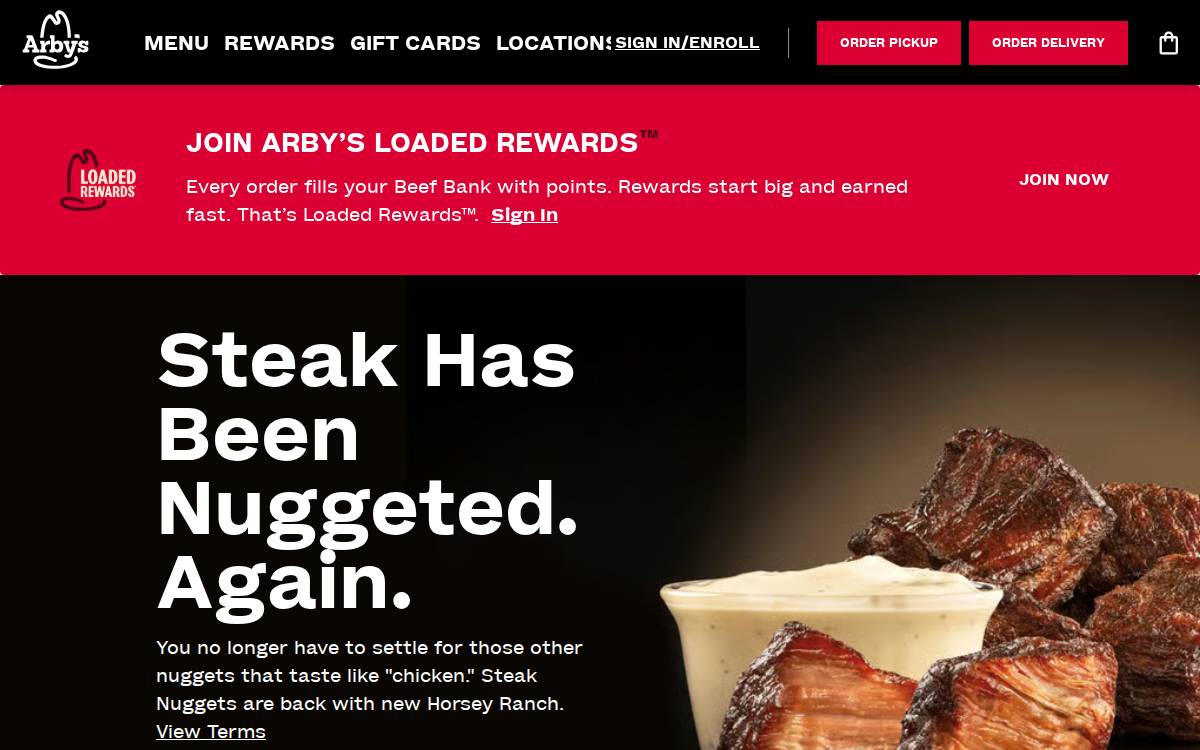 Arbys website preview