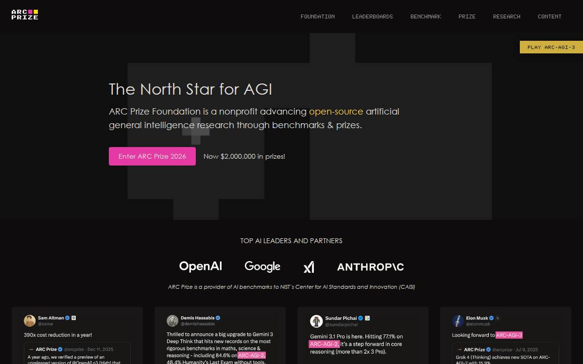 ARC Prize Foundation website preview
