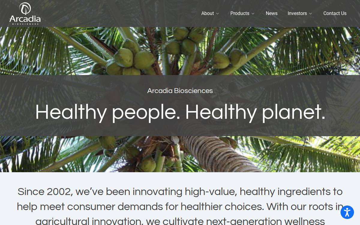Arcadia Biosciences website preview