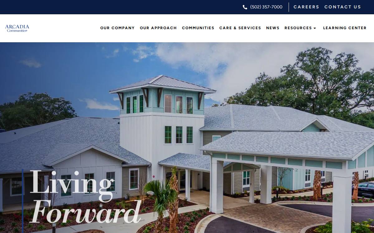 Arcadia Communities website preview