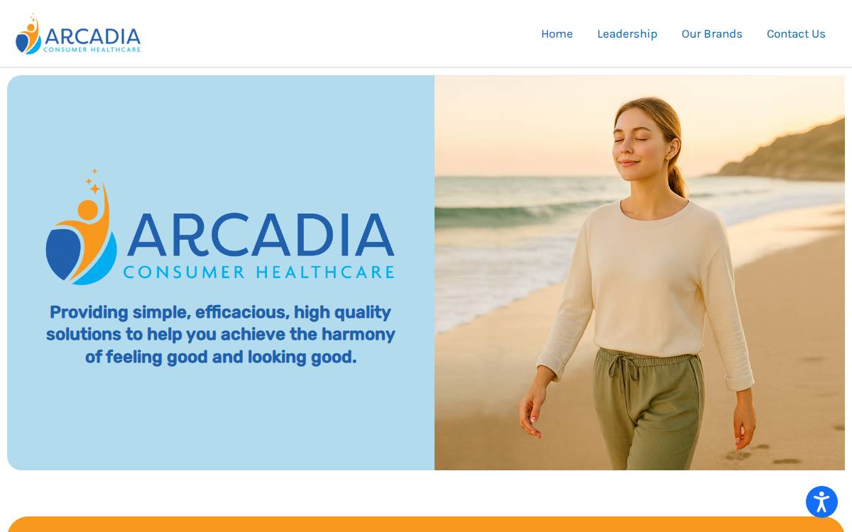 Arcadia Consumer Healthcare website preview