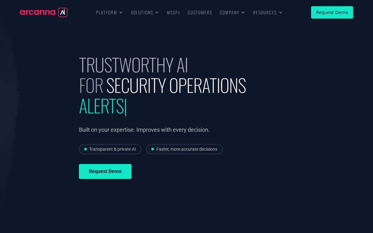 Arcanna website preview