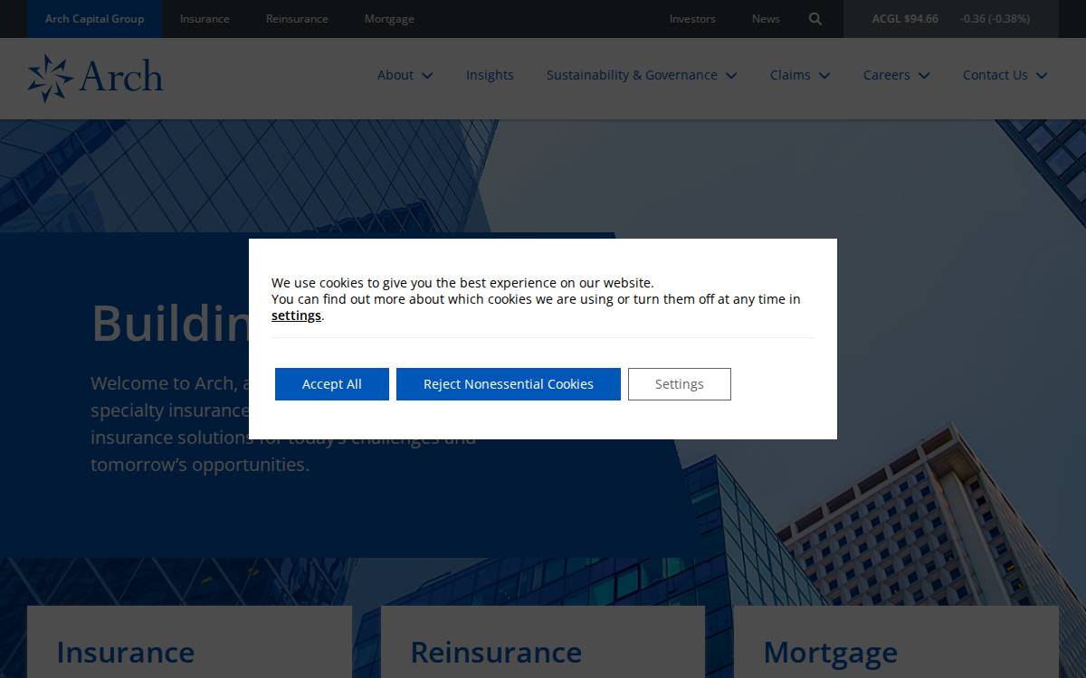Arch Capital Group website preview