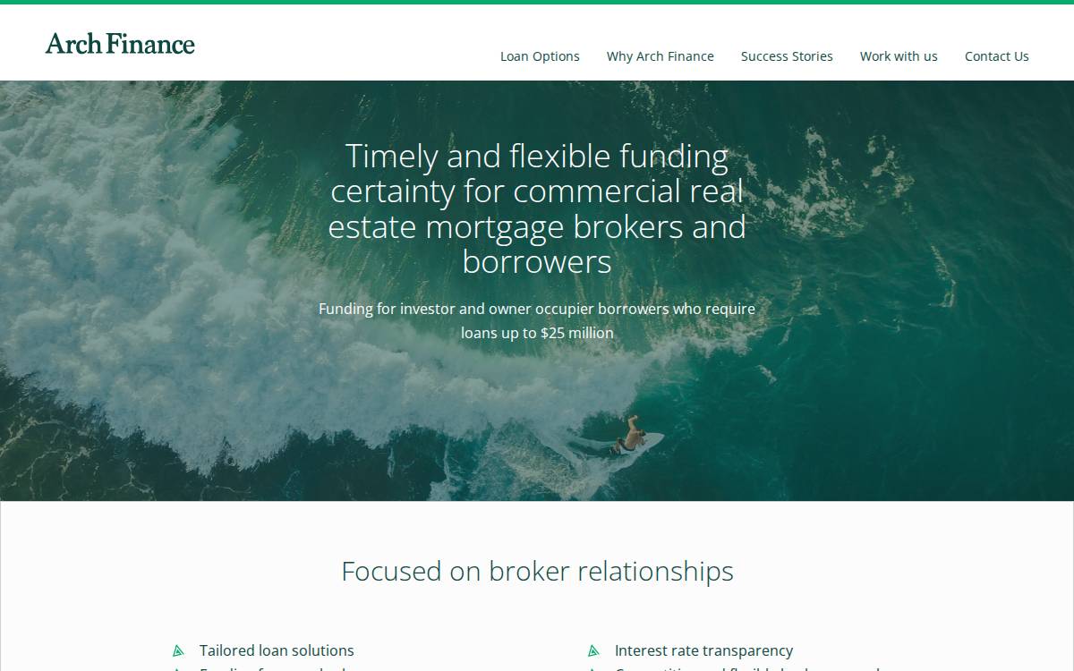 Arch Finance website preview