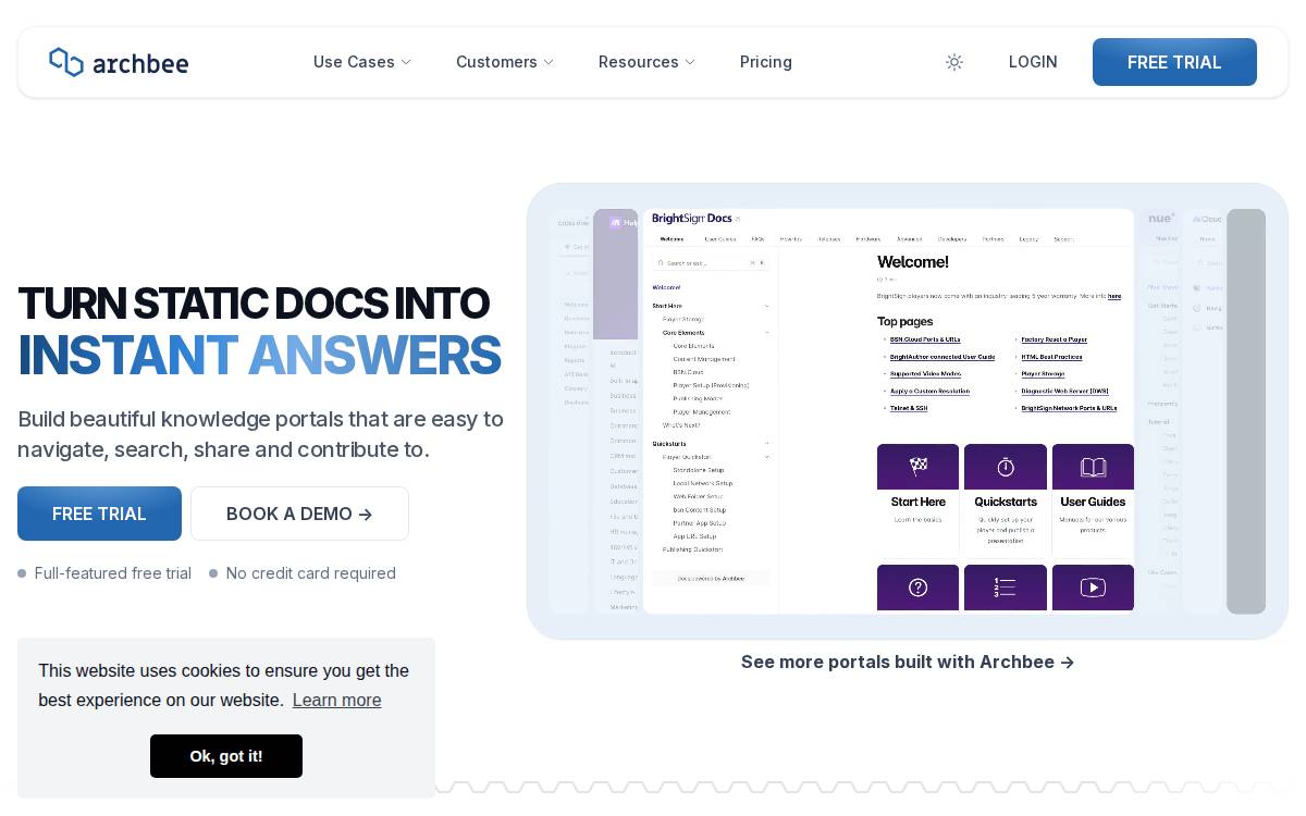 Archbee website preview