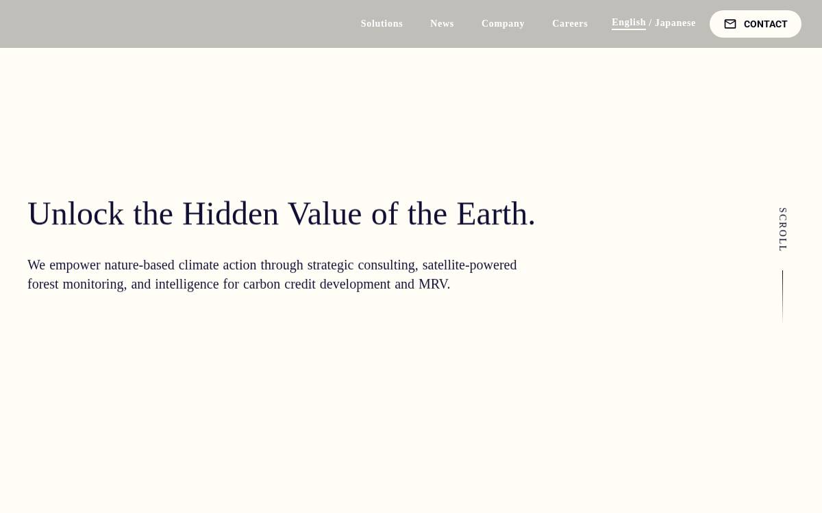 地球の秘めた可能性を価値にする website preview