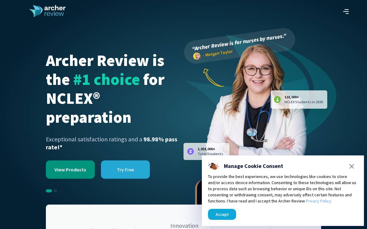 Archer Review website preview