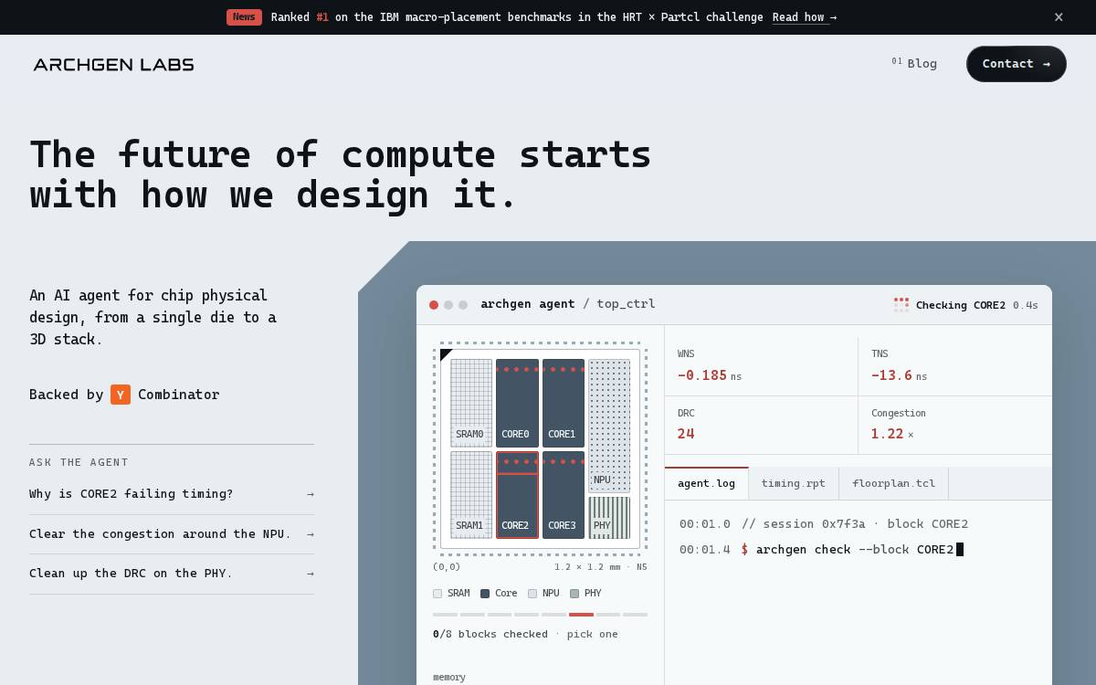 Archgen Labs website preview