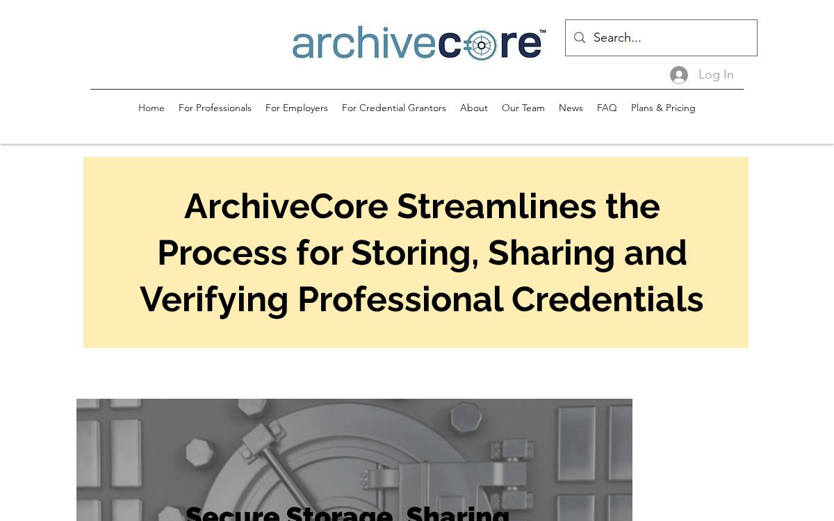 Archivecore website preview