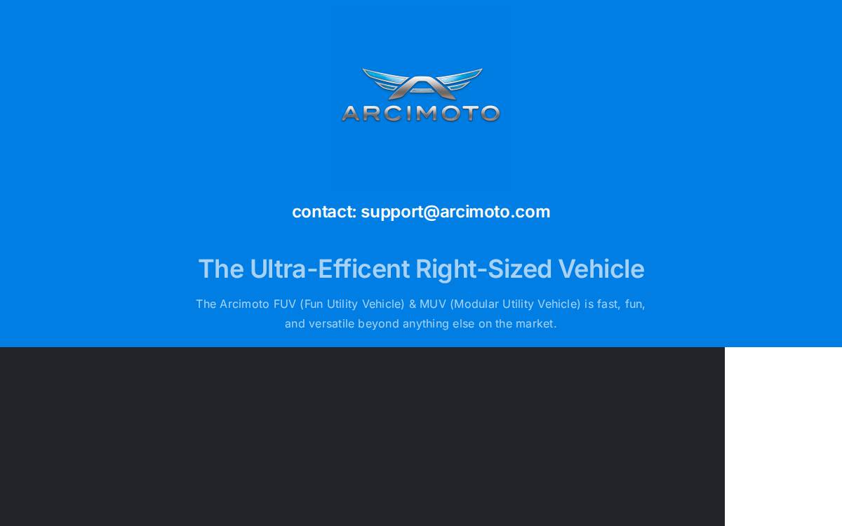 Arcimoto website preview
