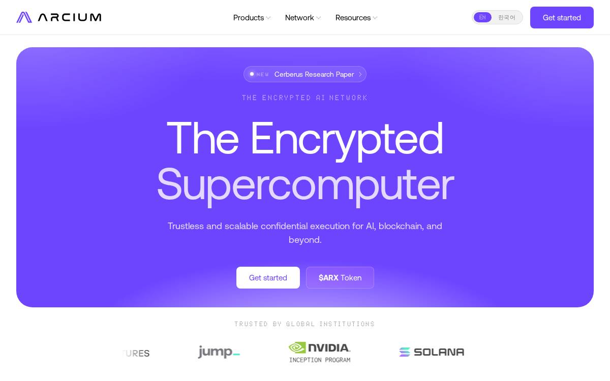 Arcium website preview