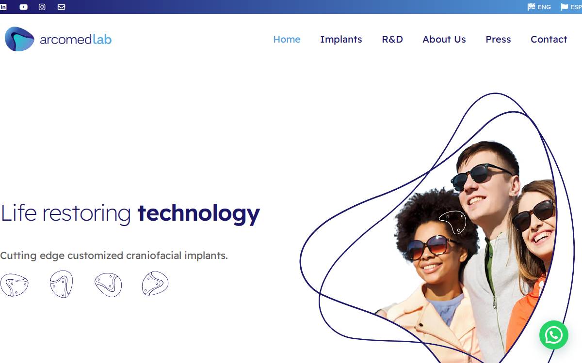 Arcomedlab website preview