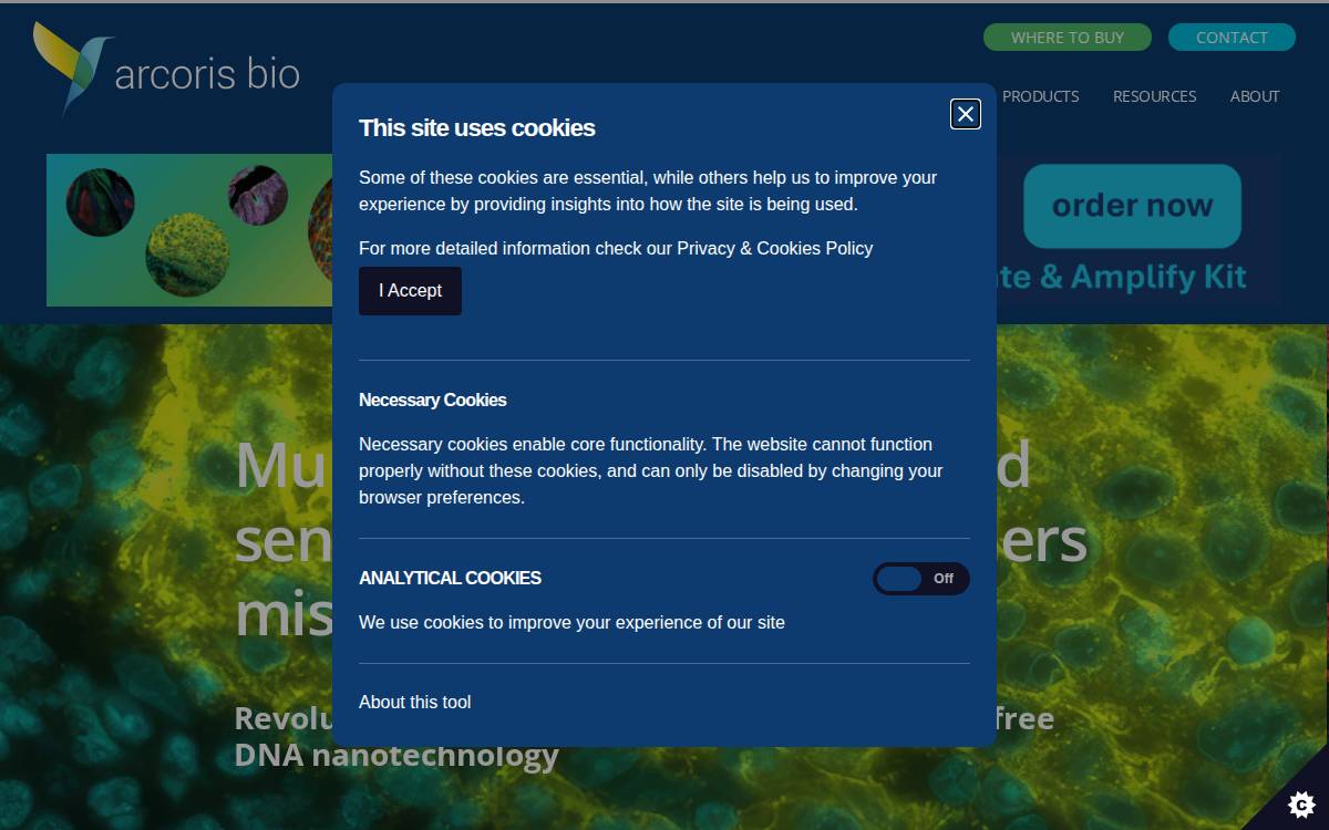 arcoris bio website preview