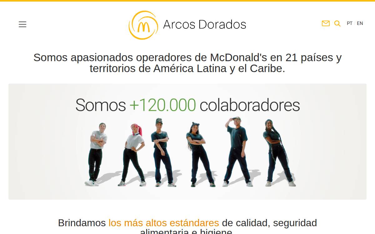 Arcos Dorados website preview