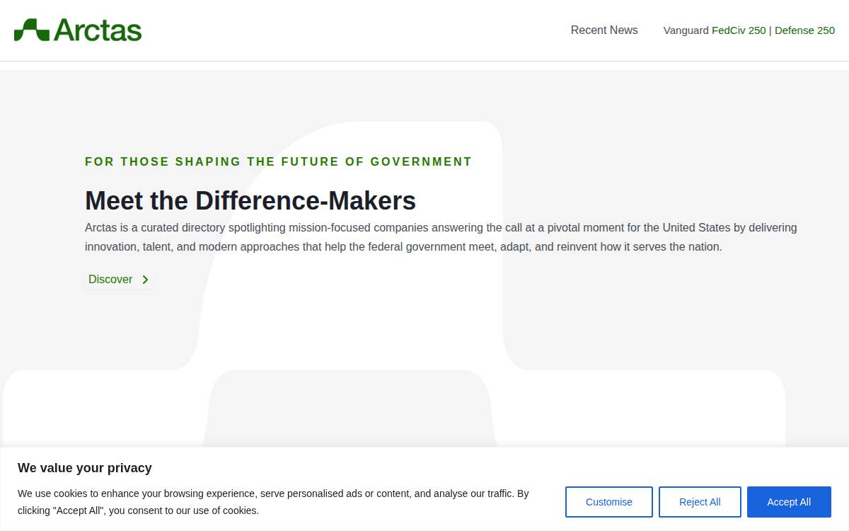 Arctas website preview