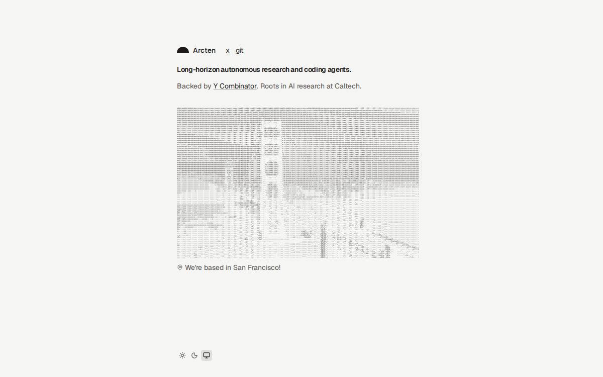 Arcten website preview