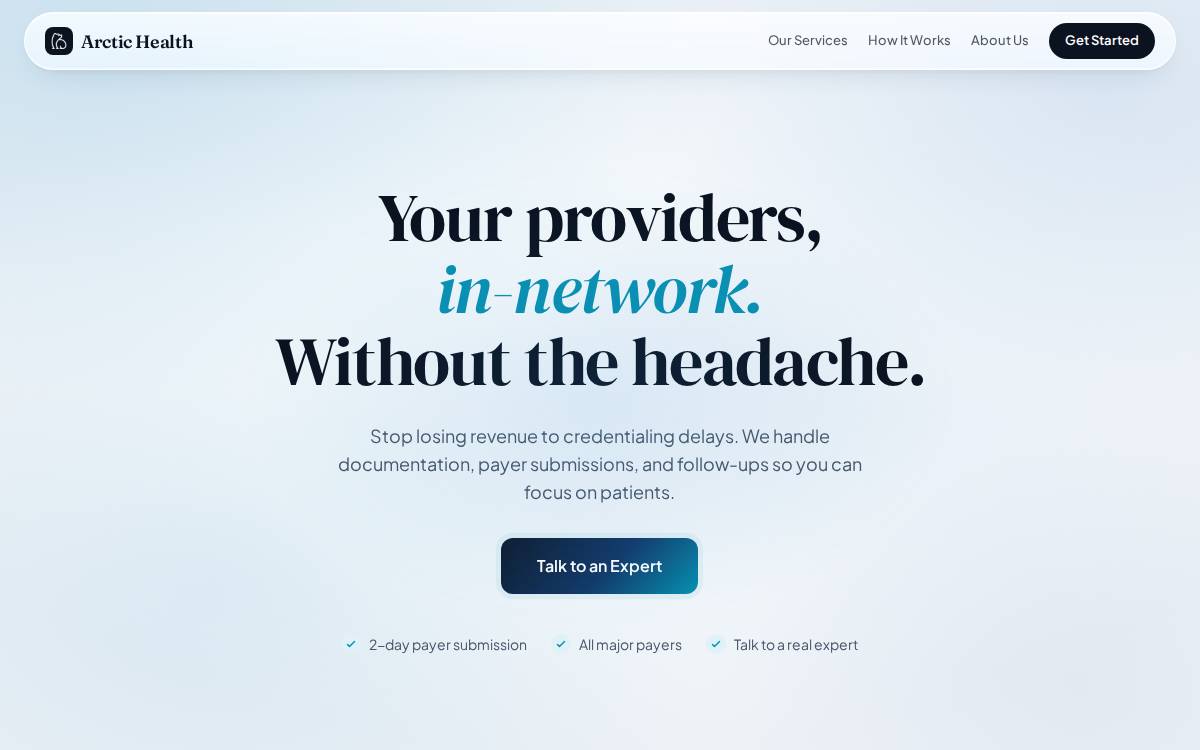 Arctic Health website preview