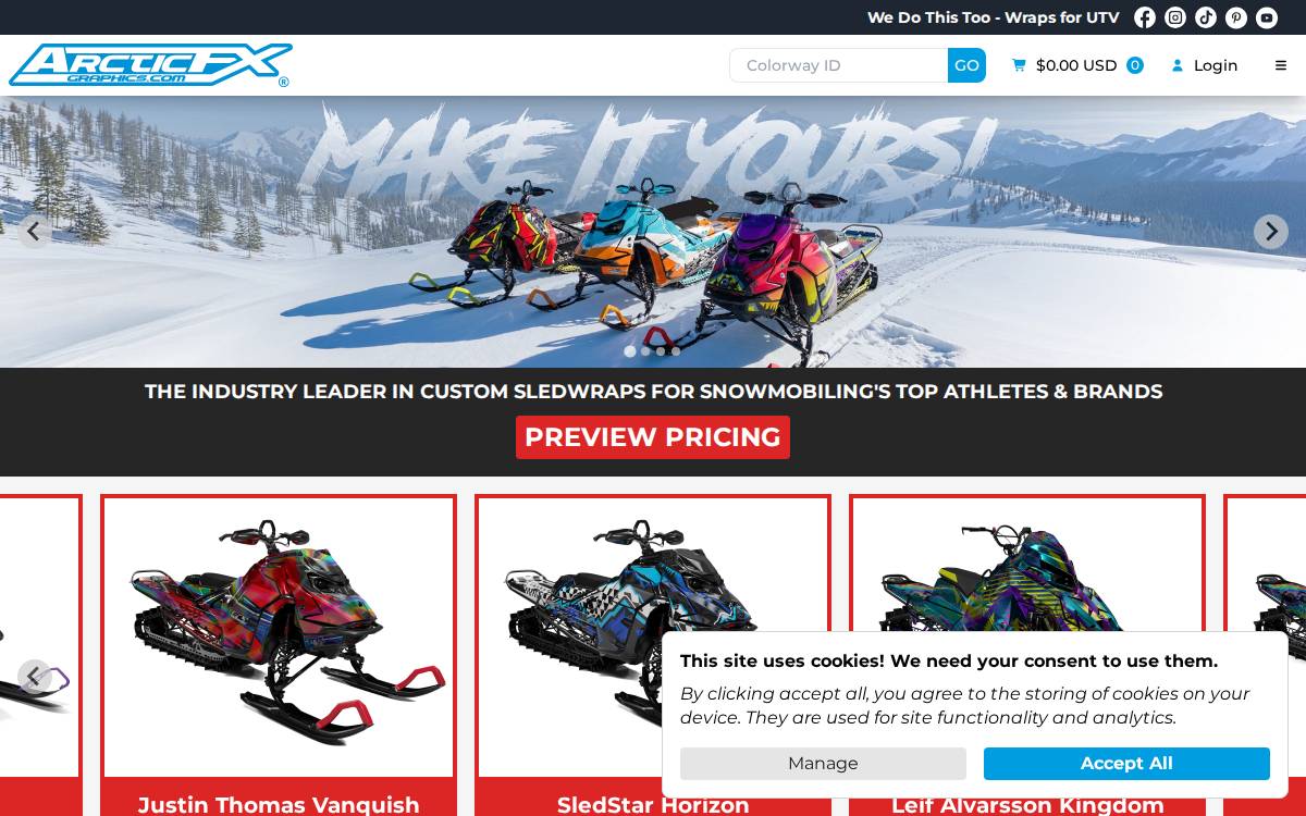 Arcticfxgraphics website preview