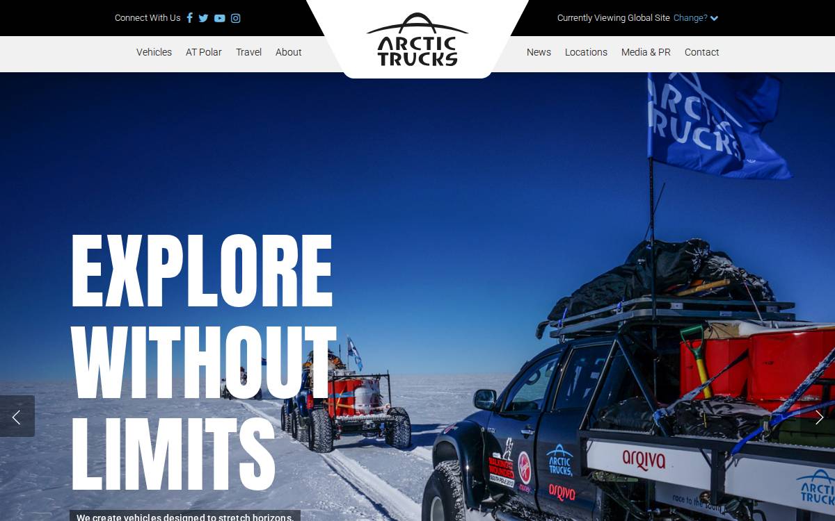 Arctic Trucks website preview