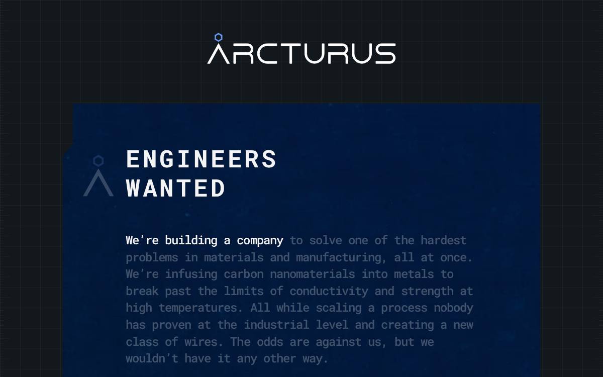 Arcturus website preview