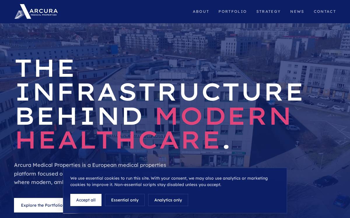Arcuraproperties website preview