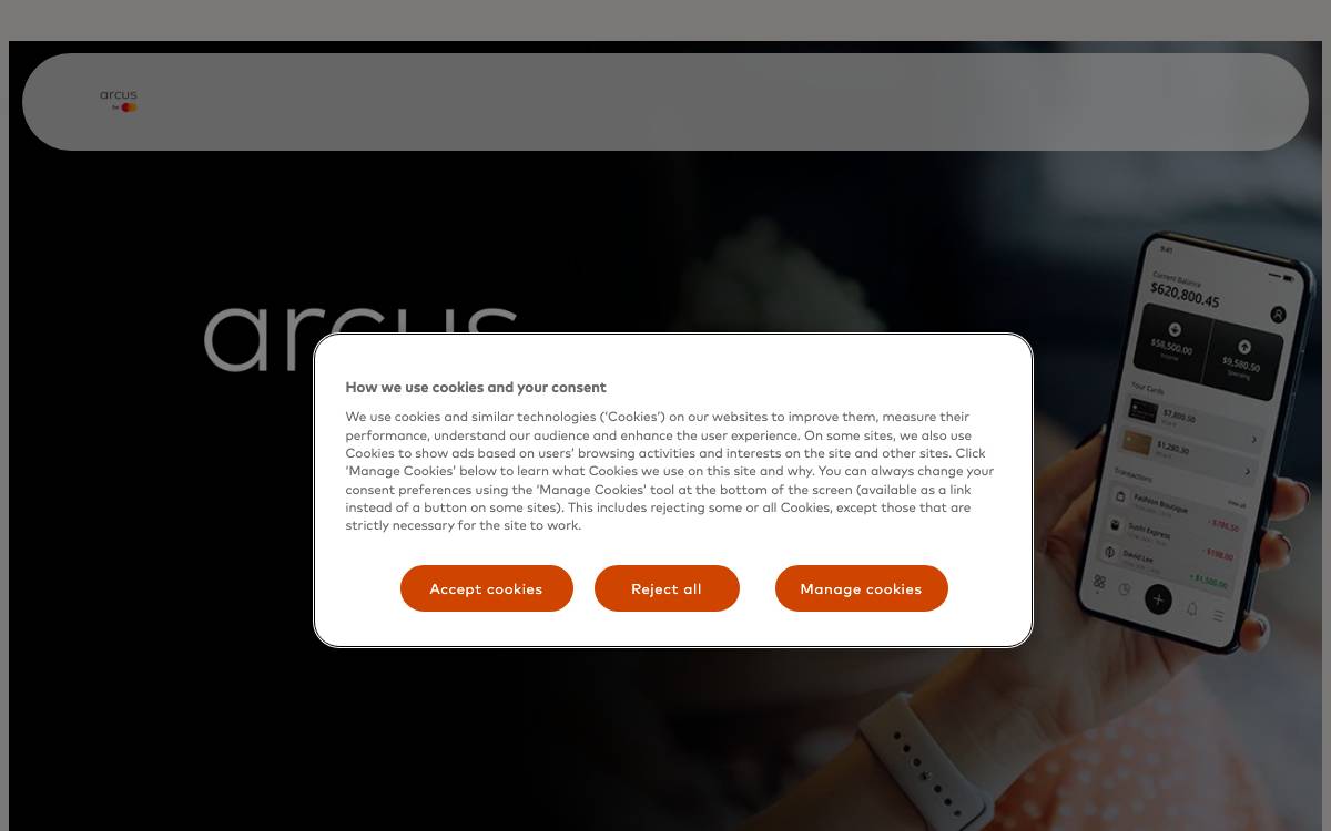 Arcus website preview