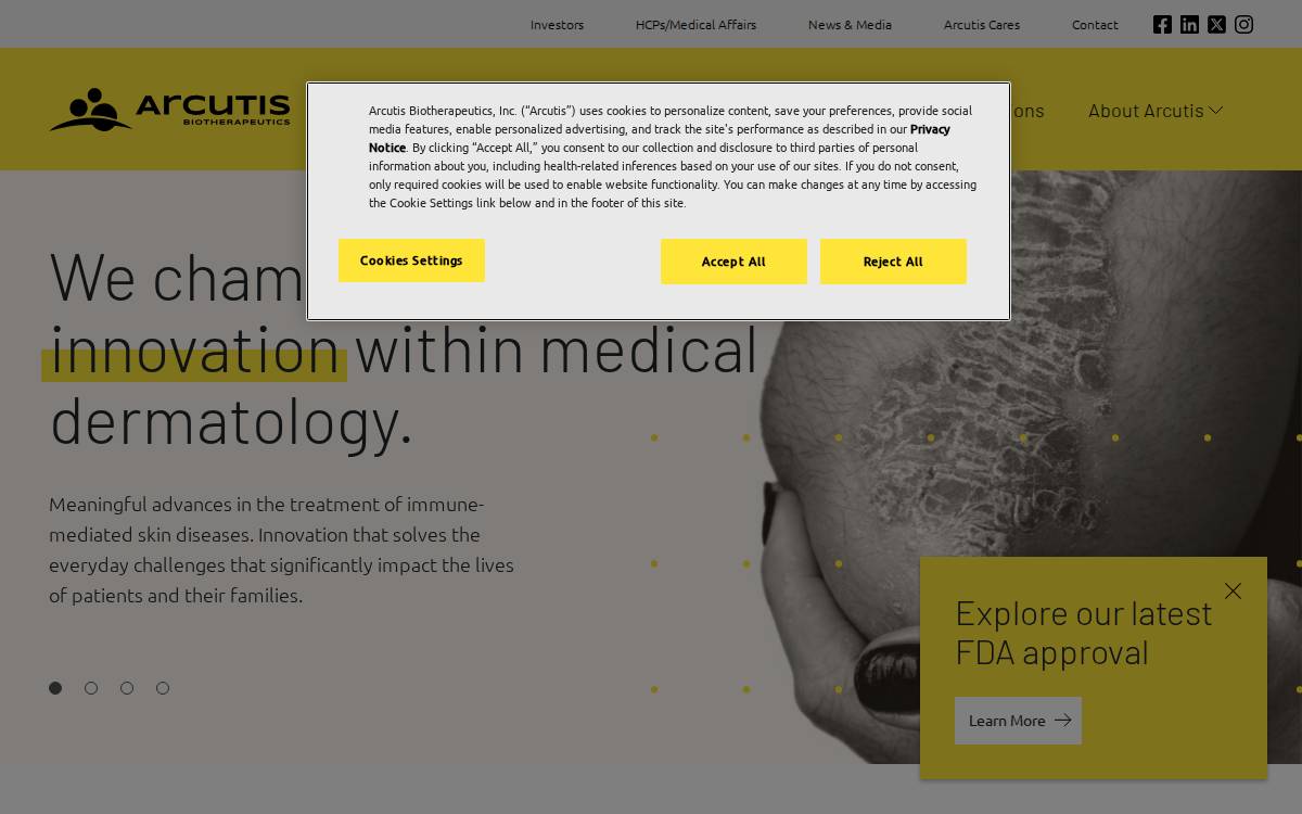 Arcutis website preview