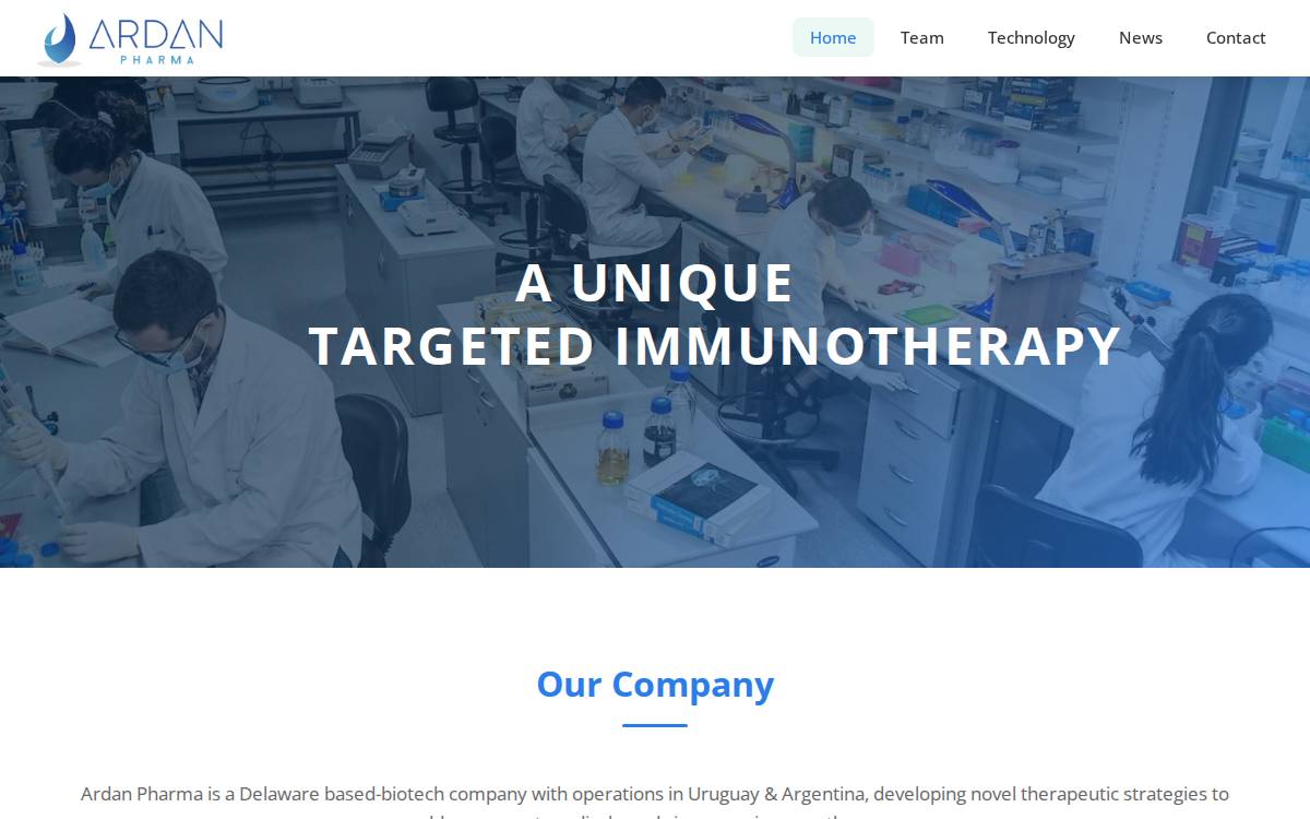 Ardan Pharma website preview