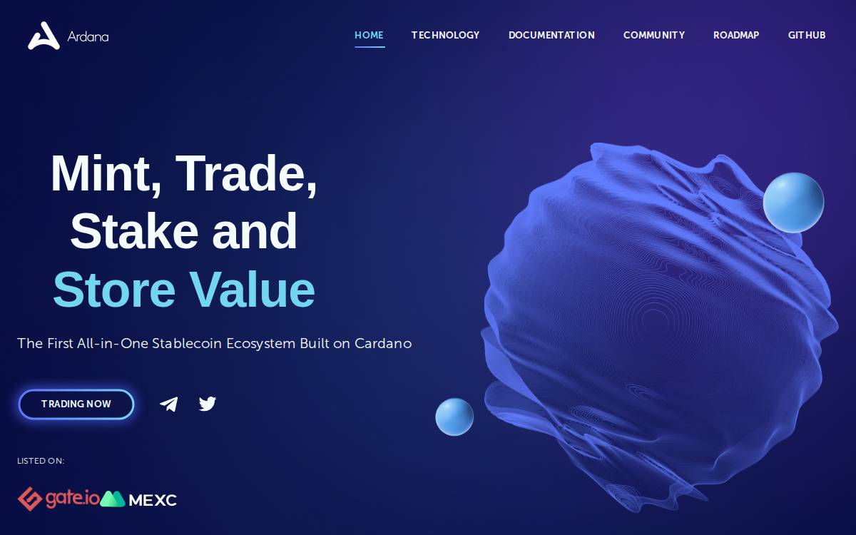 Ardana website preview