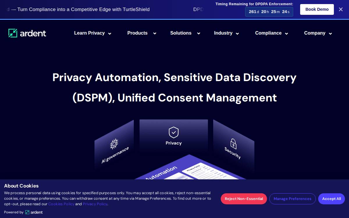 Ardentprivacy website preview