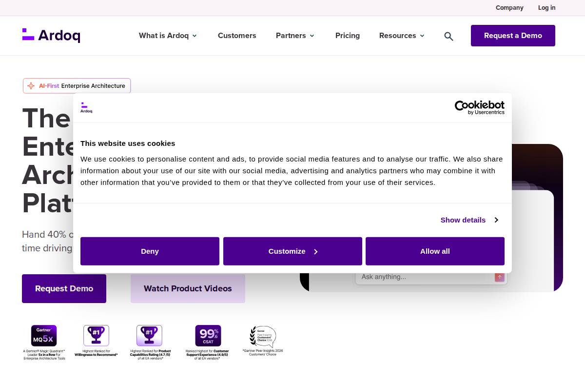 Ardoq website preview
