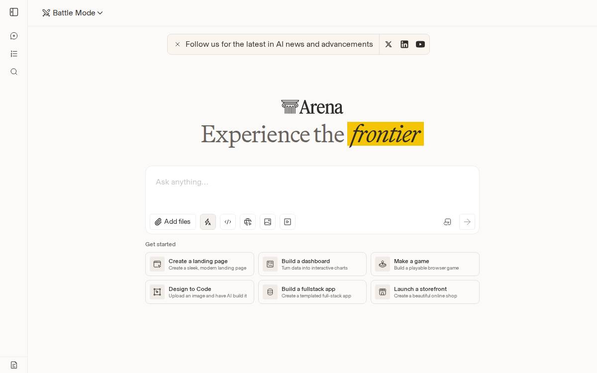 Arena website preview