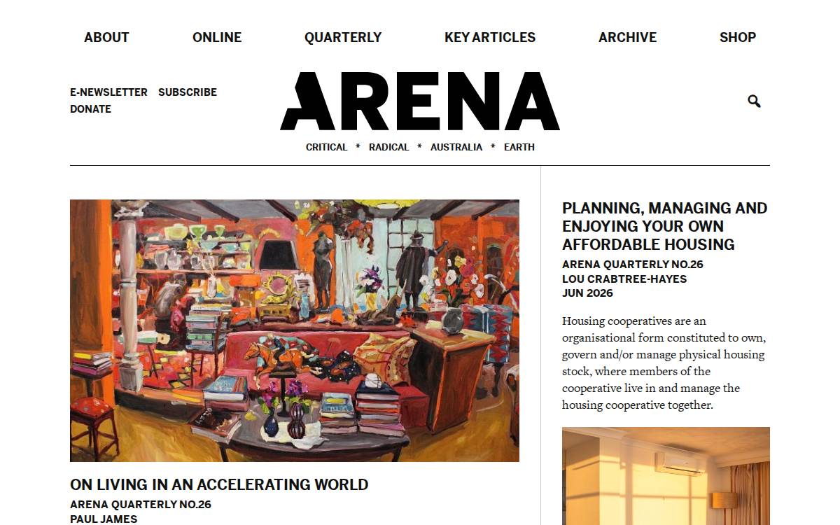 Arena Magazine website preview