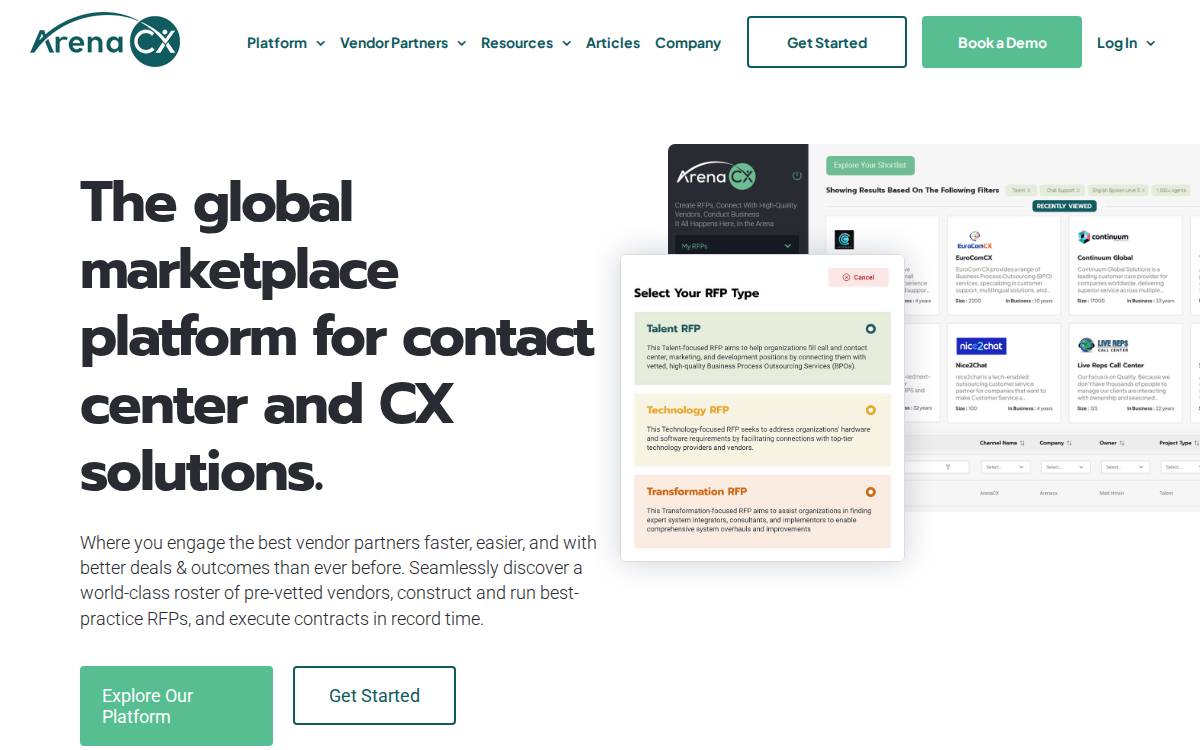ArenaCX website preview