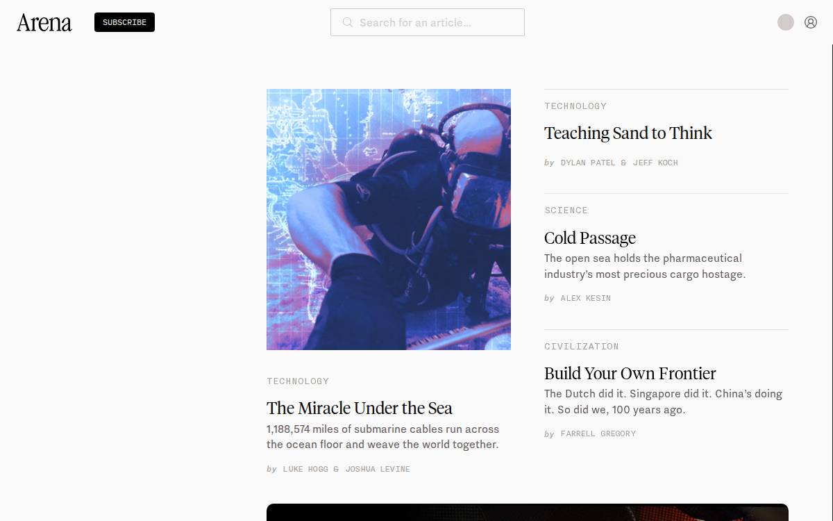 Arenamag website preview