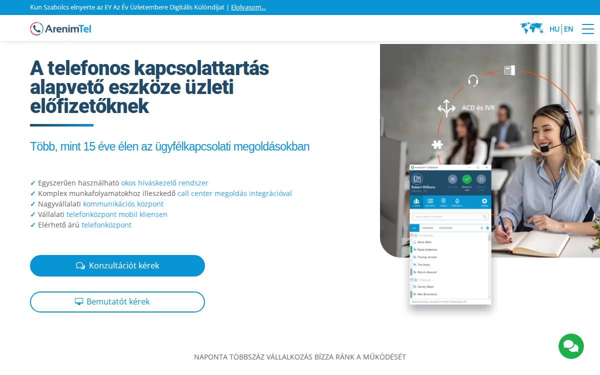 ArenimTel website preview