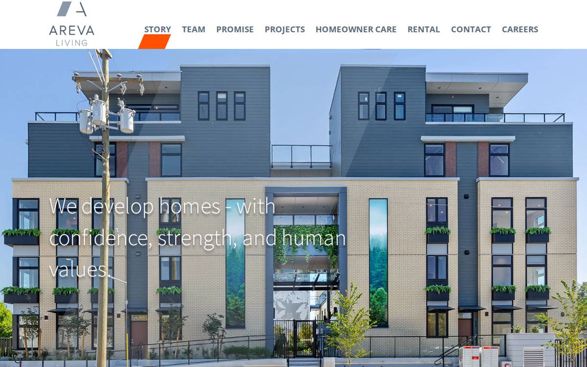 Areva Living website preview