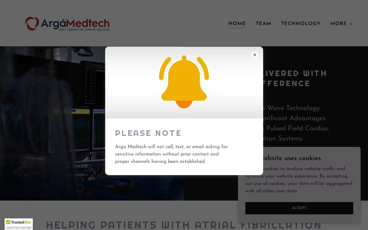 Argá Medtech website preview