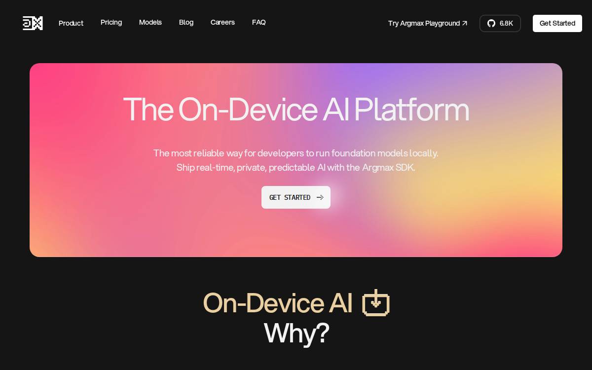 Argmax website preview